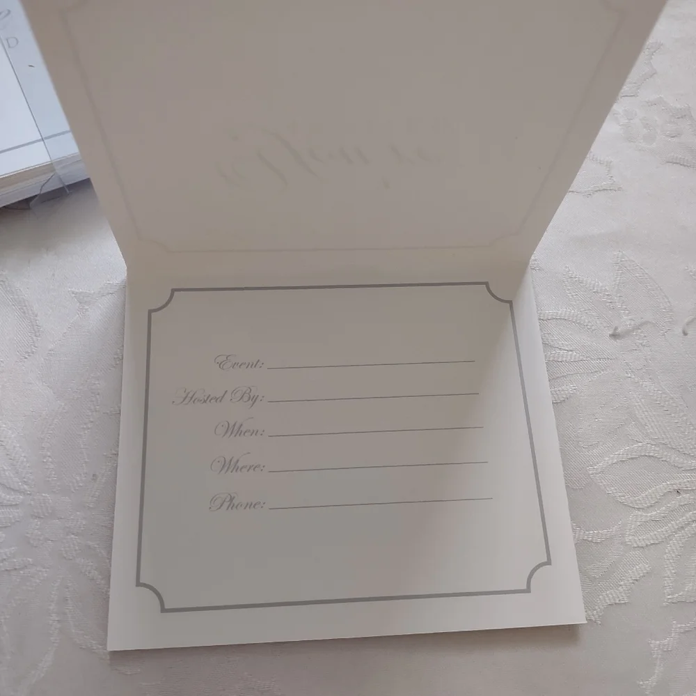 New 🆕 Bridal Boutique Invitations White Silver Frame